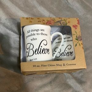 Believe mug and coaster